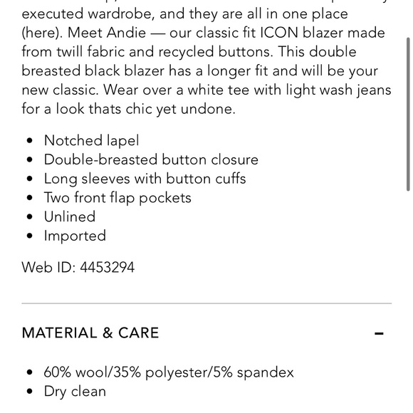 rag & bone ICONS Andie Twill Double Breasted Blazer - Picture 6 of 6